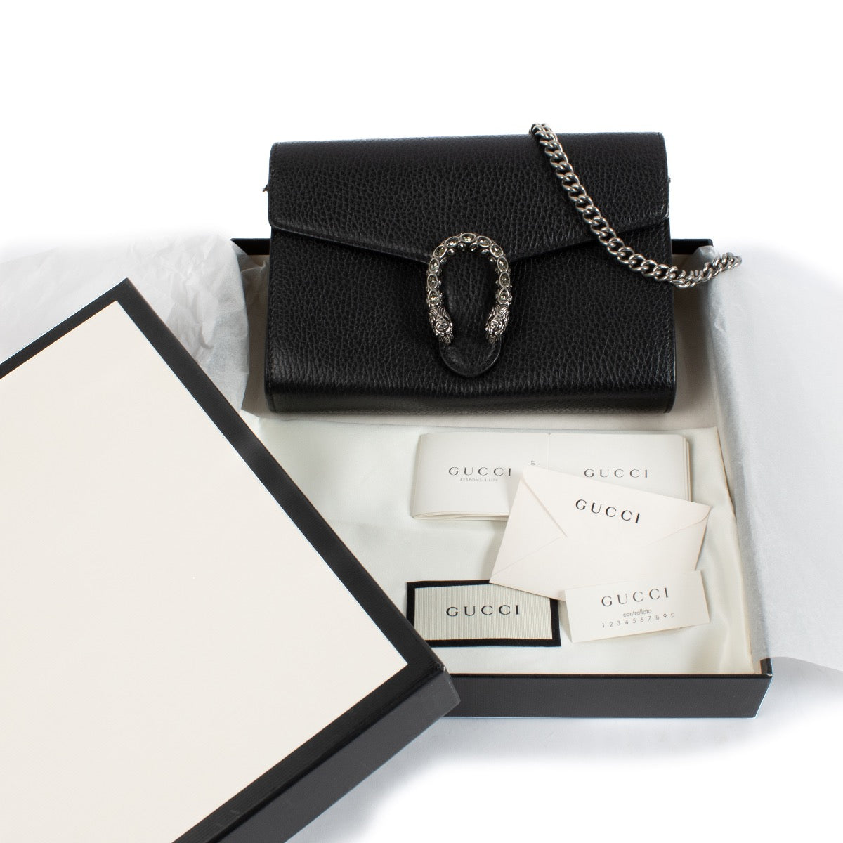 Authentic second hand Gucci Black Dionysus Wallet On Chain on Labellov.com