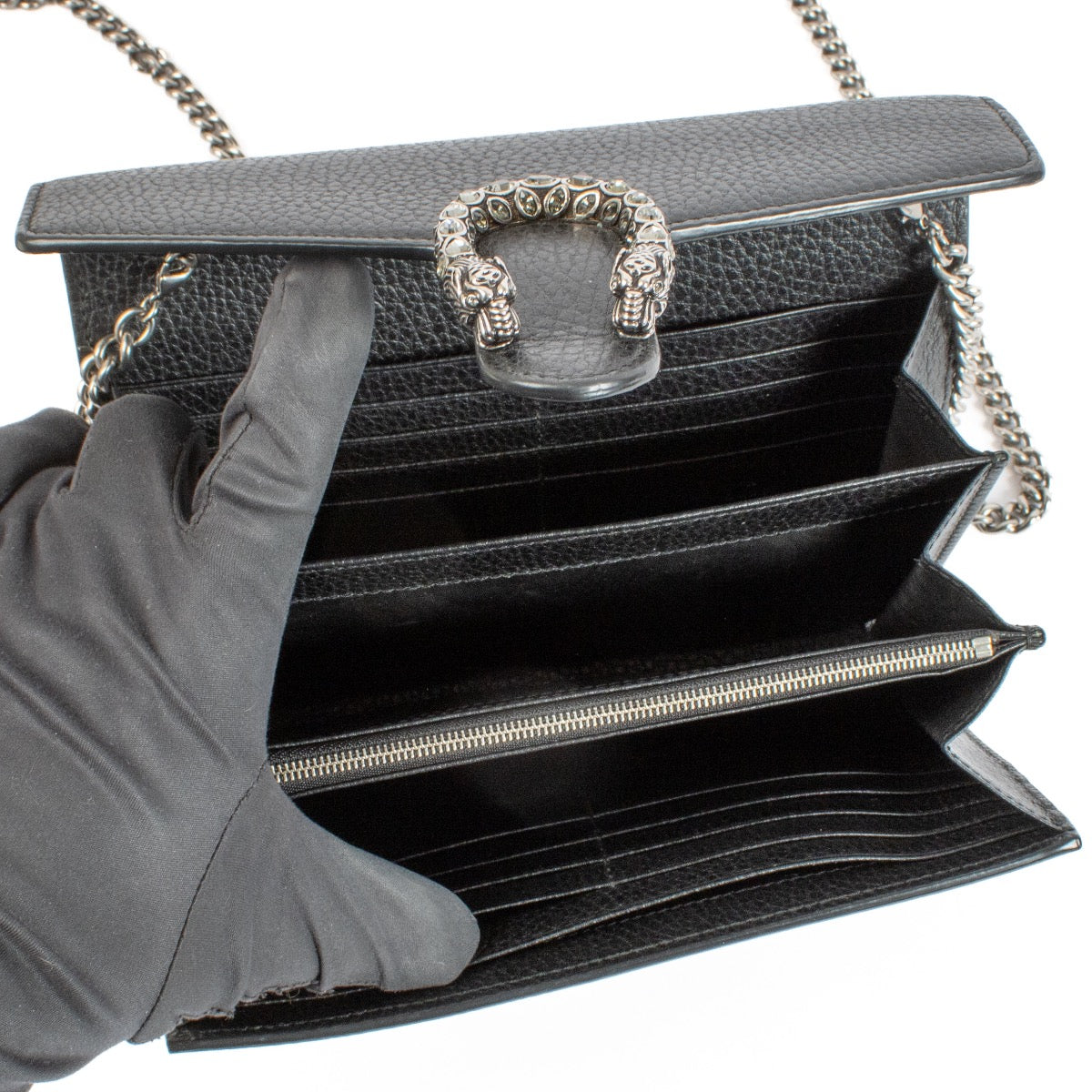 Authentic second hand Gucci Black Dionysus Wallet On Chain on Labellov.com