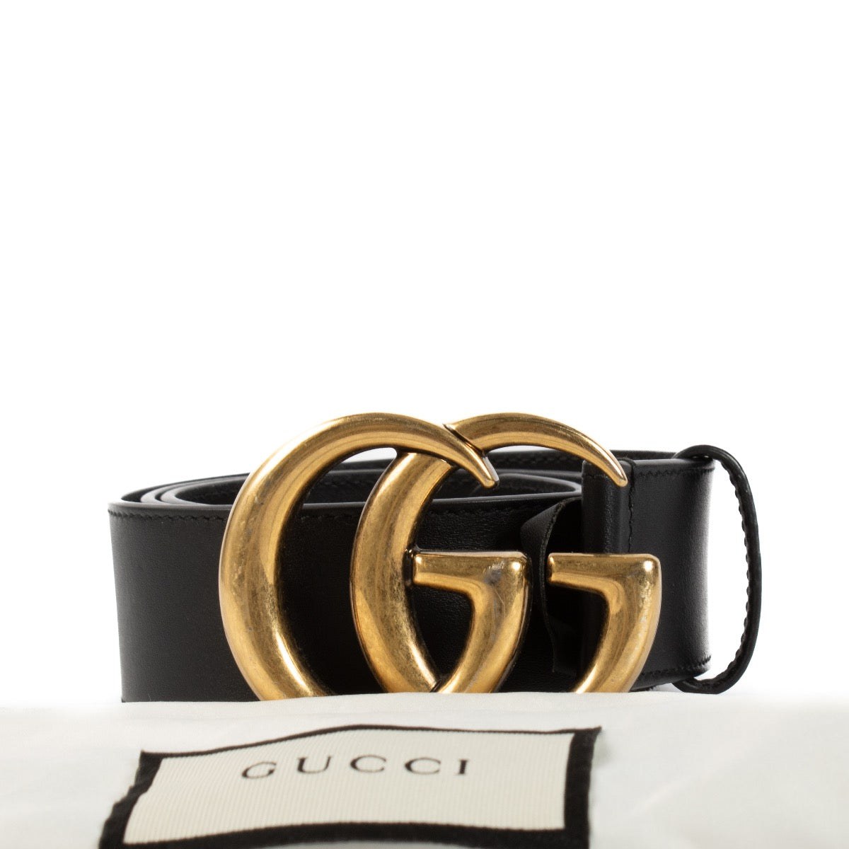 shop 100% authentic second hand Gucci Black GG Belt - Size 85 on Labellov.com