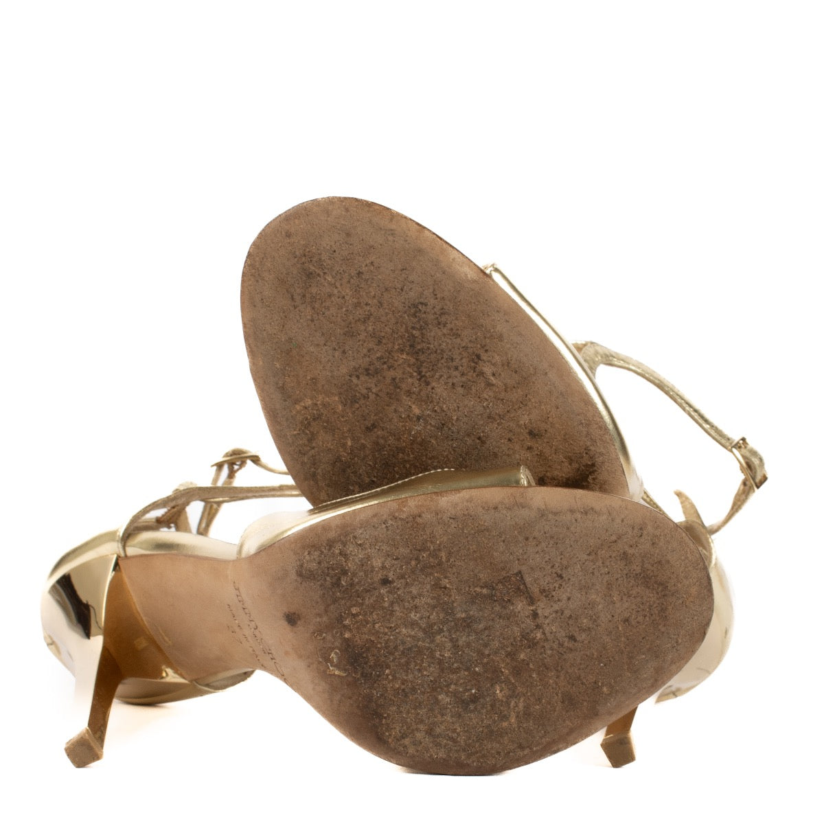 shop 100% authentic second hand Jimmy Choo Gold Lance 100 Sandals - Size 37 on Labellov.com