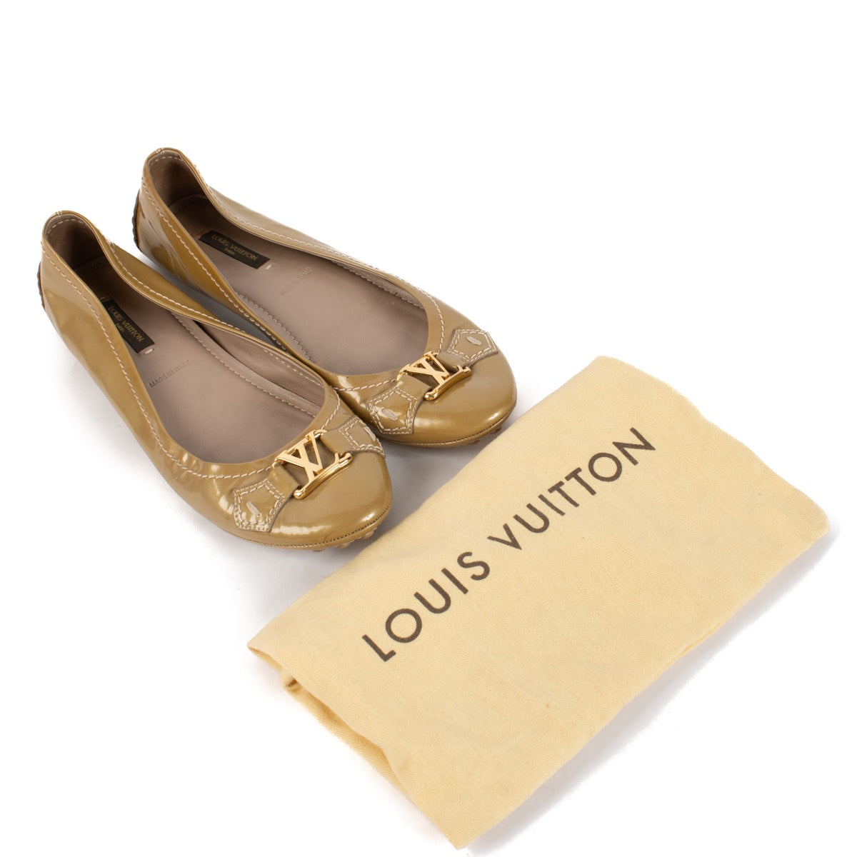 shop 100% authentic second hand Louis Vuitton Gold Loafers - Size 37 on Labellov.com