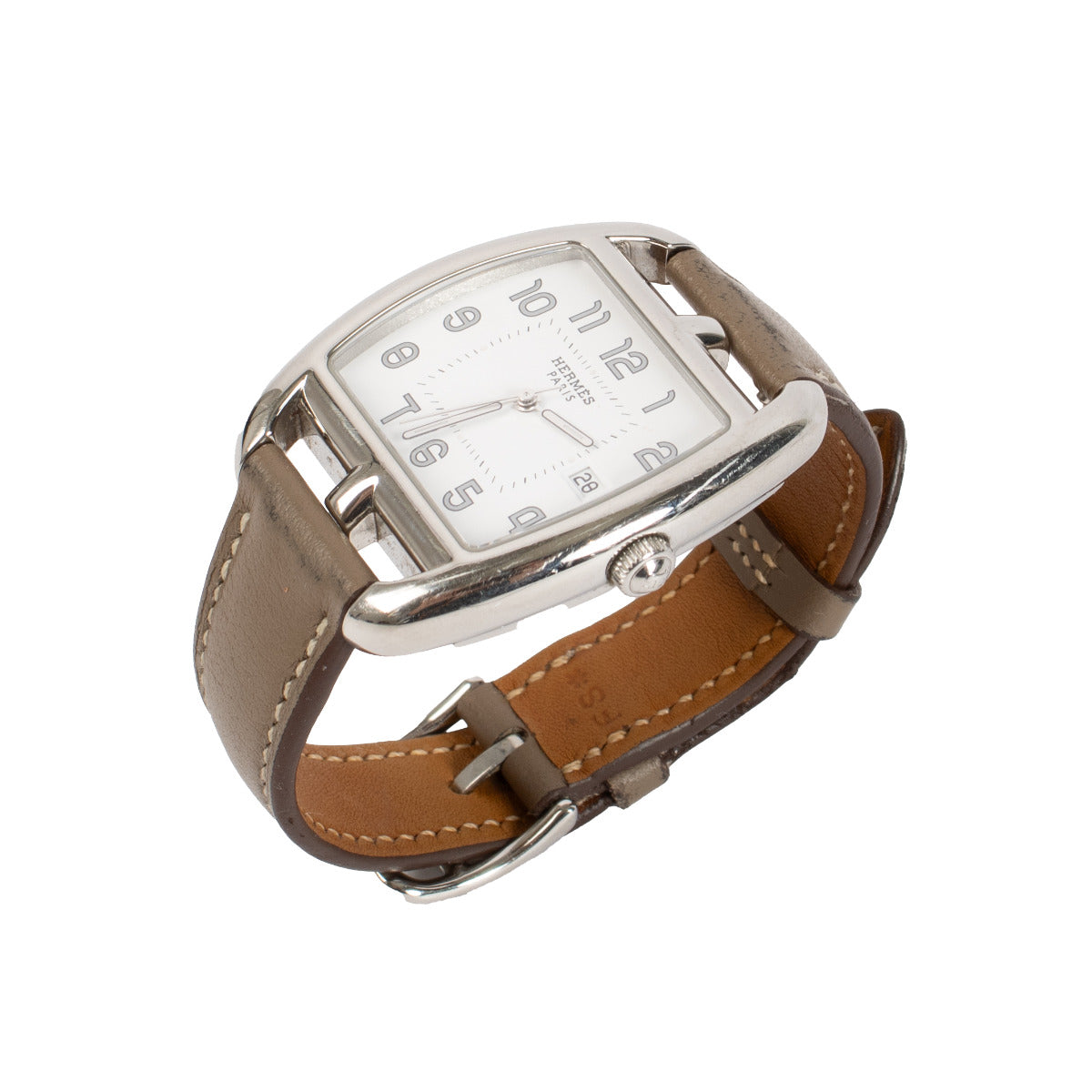 Hermès Stalen Cape Cod Tonneau Horloge
