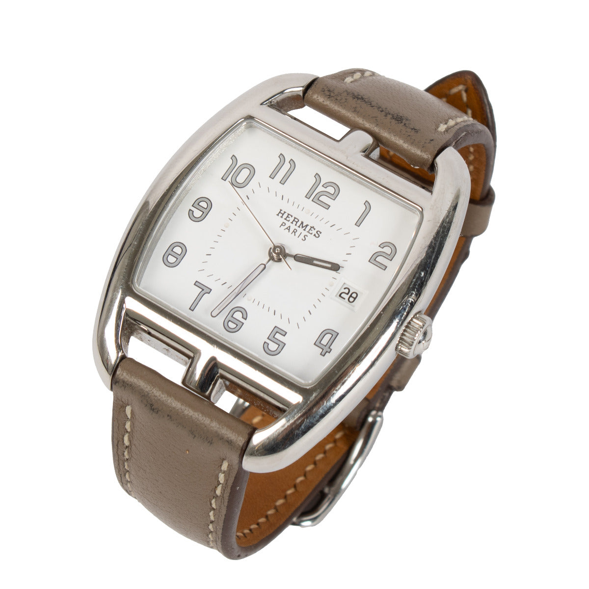 Hermès Stalen Cape Cod Tonneau Horloge