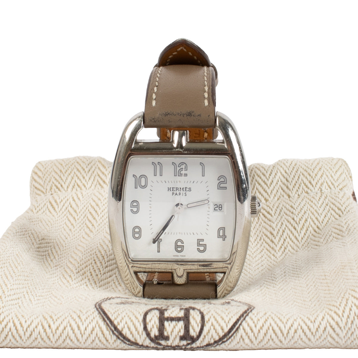 Hermès Stalen Cape Cod Tonneau Horloge