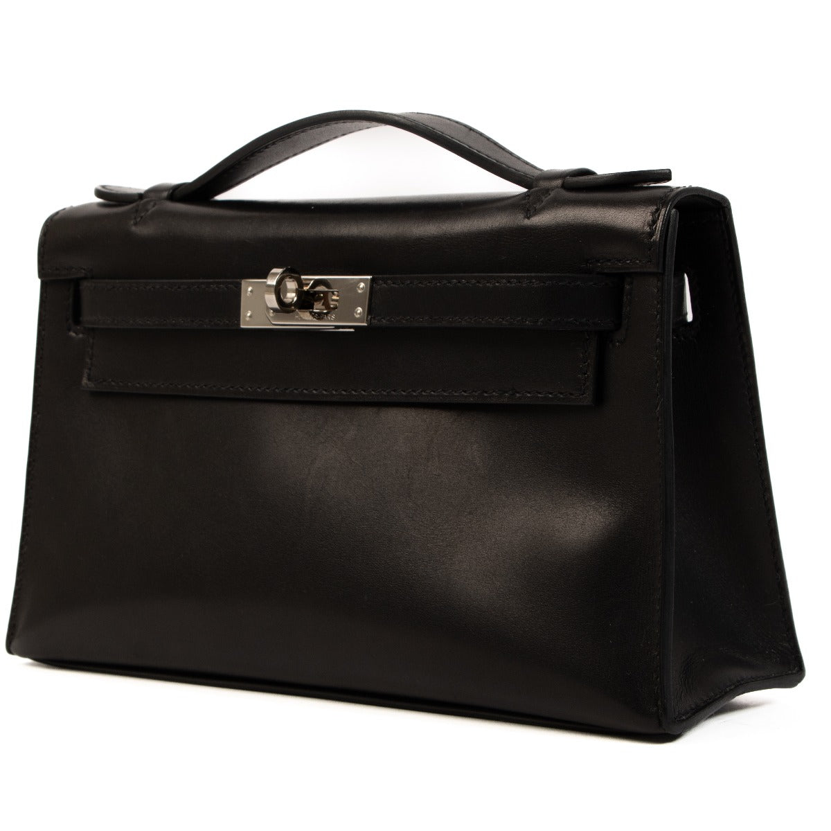 Authentic second hand vintage Hermès Kelly Mini Pochette Black Swift on www.labellov.com