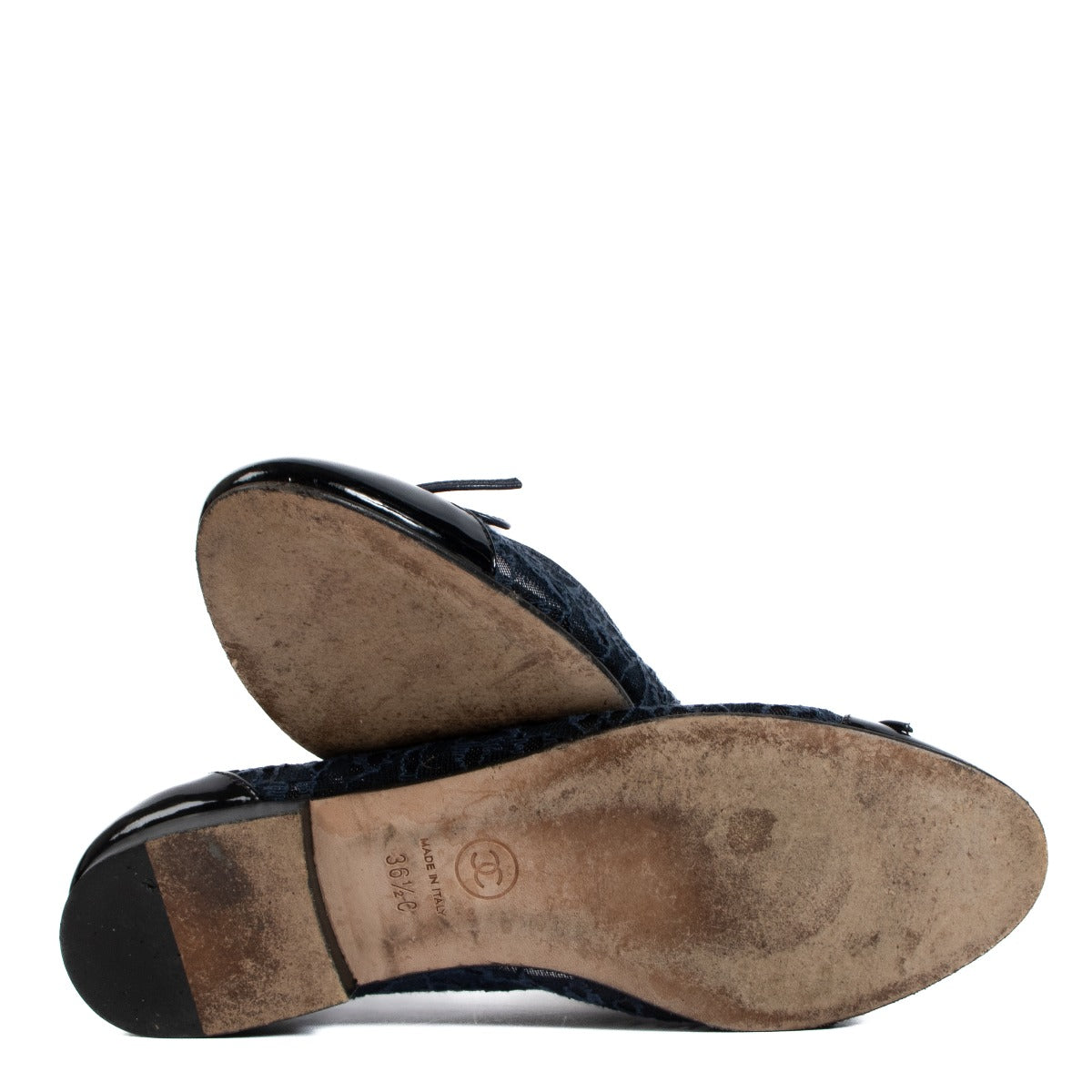Chanel 15P Blauwe Kanten Ballerina's - maat 36.5