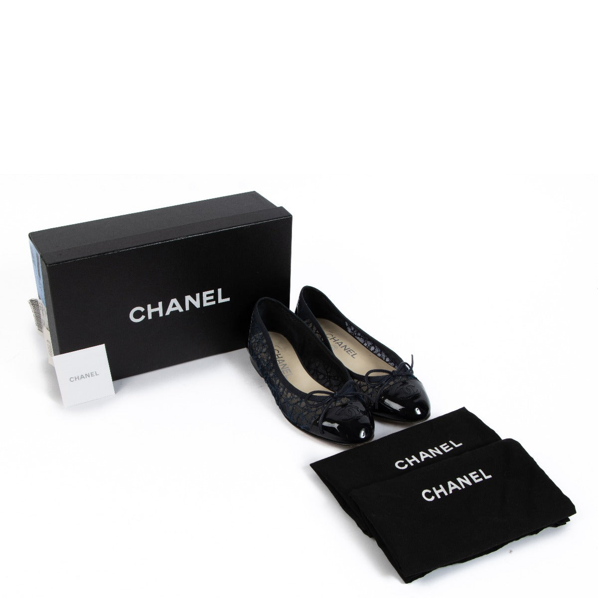 Chanel 15P Blue Lace Ballerinas