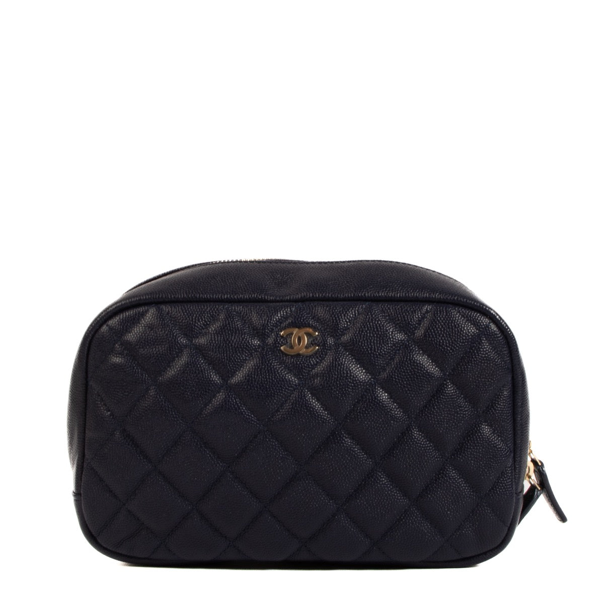 Shop 100% authentic second-hand Chanel Blue Caviar Classic Zipped Pouch on Labellov.com