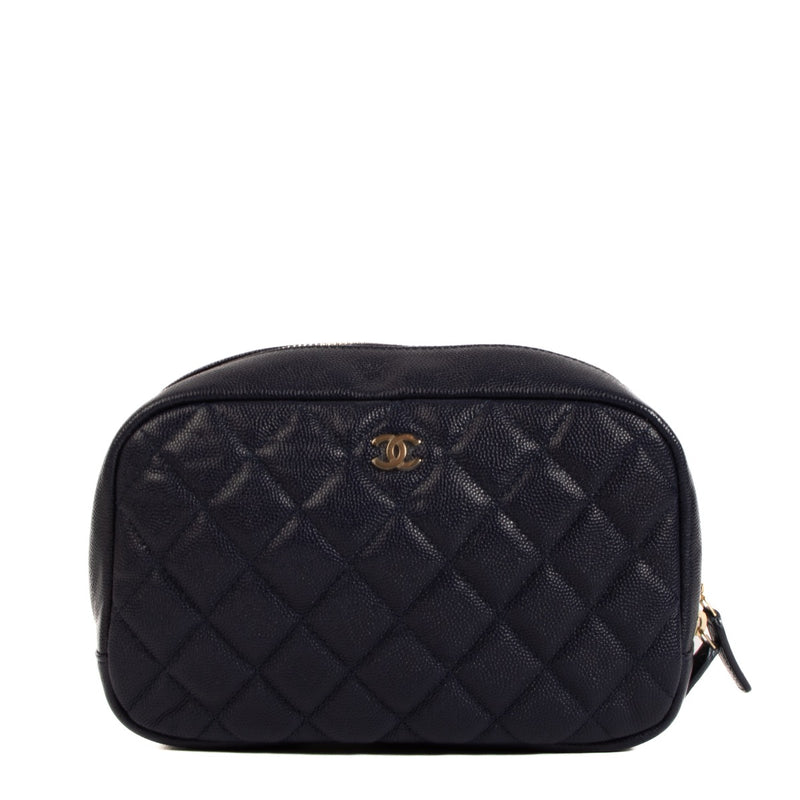 Shop 100% authentic second-hand Chanel Blue Caviar Classic Zipped Pouch on Labellov.com