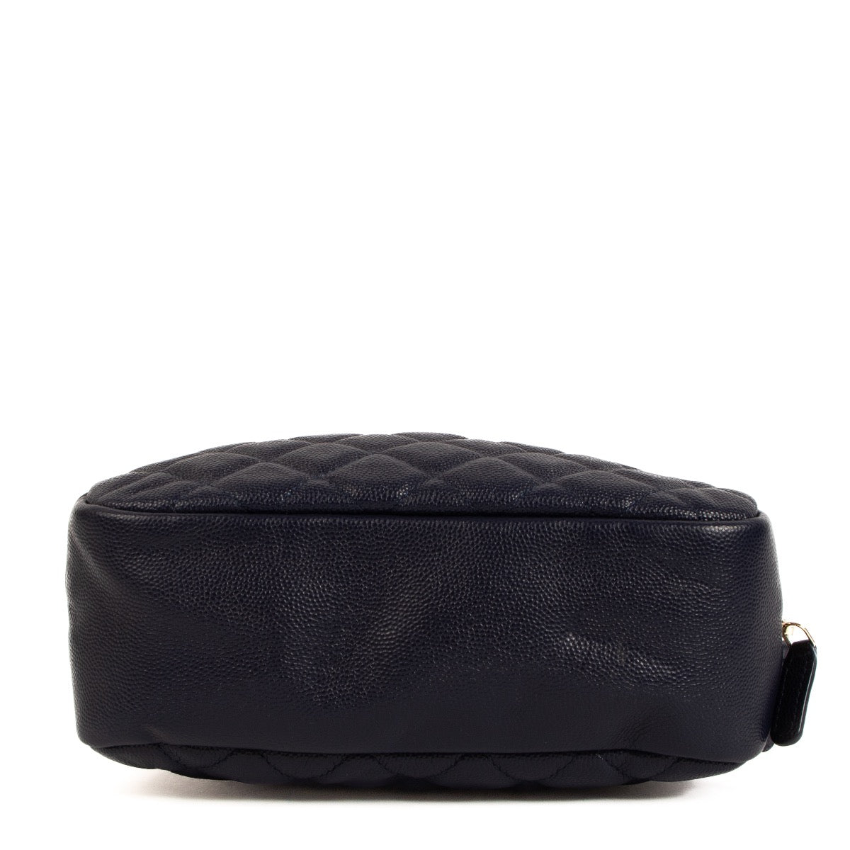 Pochette classique zippée Chanel Blue Caviar