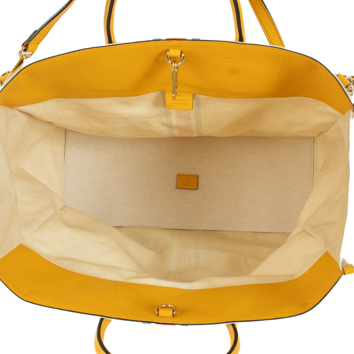 Sac cabas pliable grand modèle Gucci en toile et veau Web