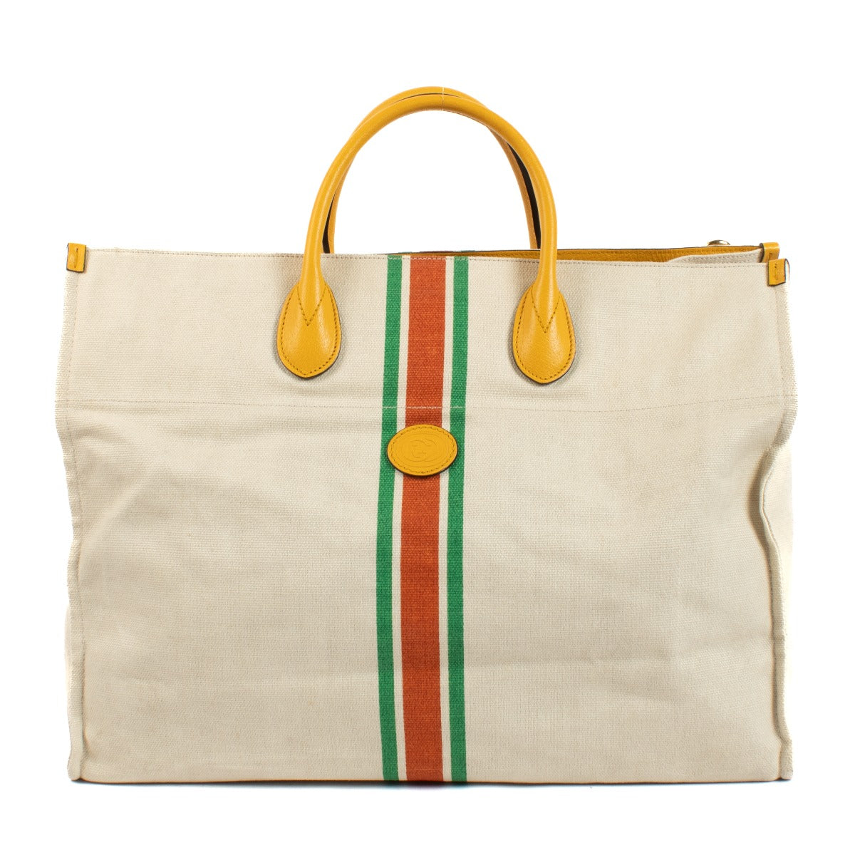 Gucci Canvas/Calfskin Web Foldable Large Tote Bag