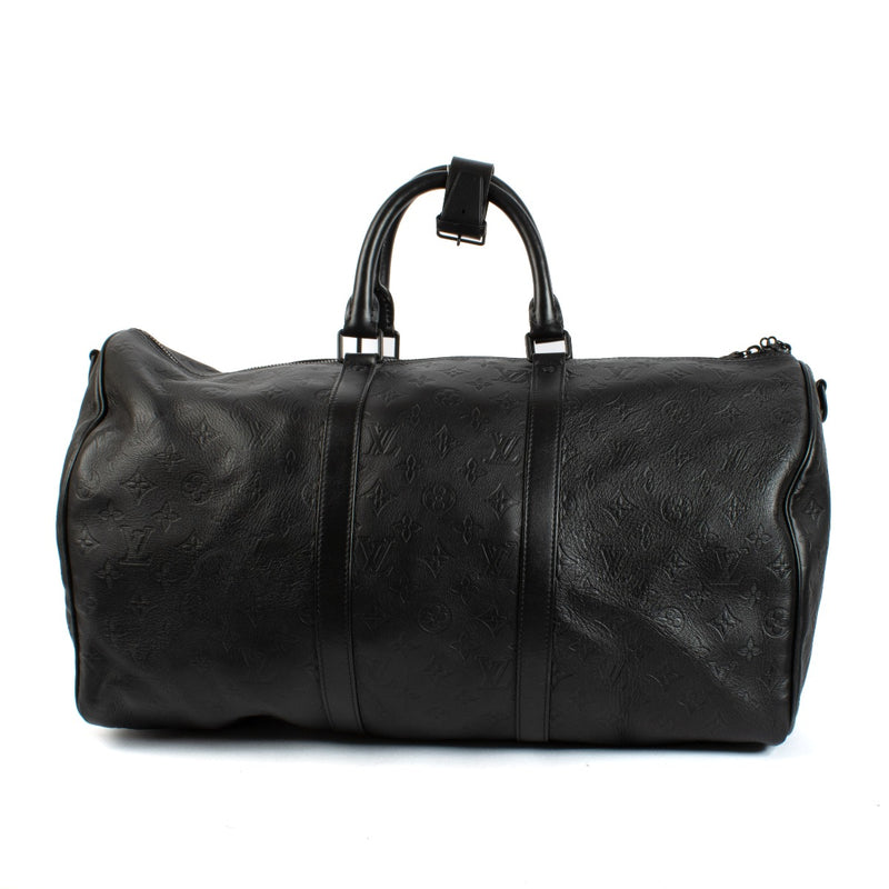 Louis Vuitton Black Monogram Shadow Keepall 50