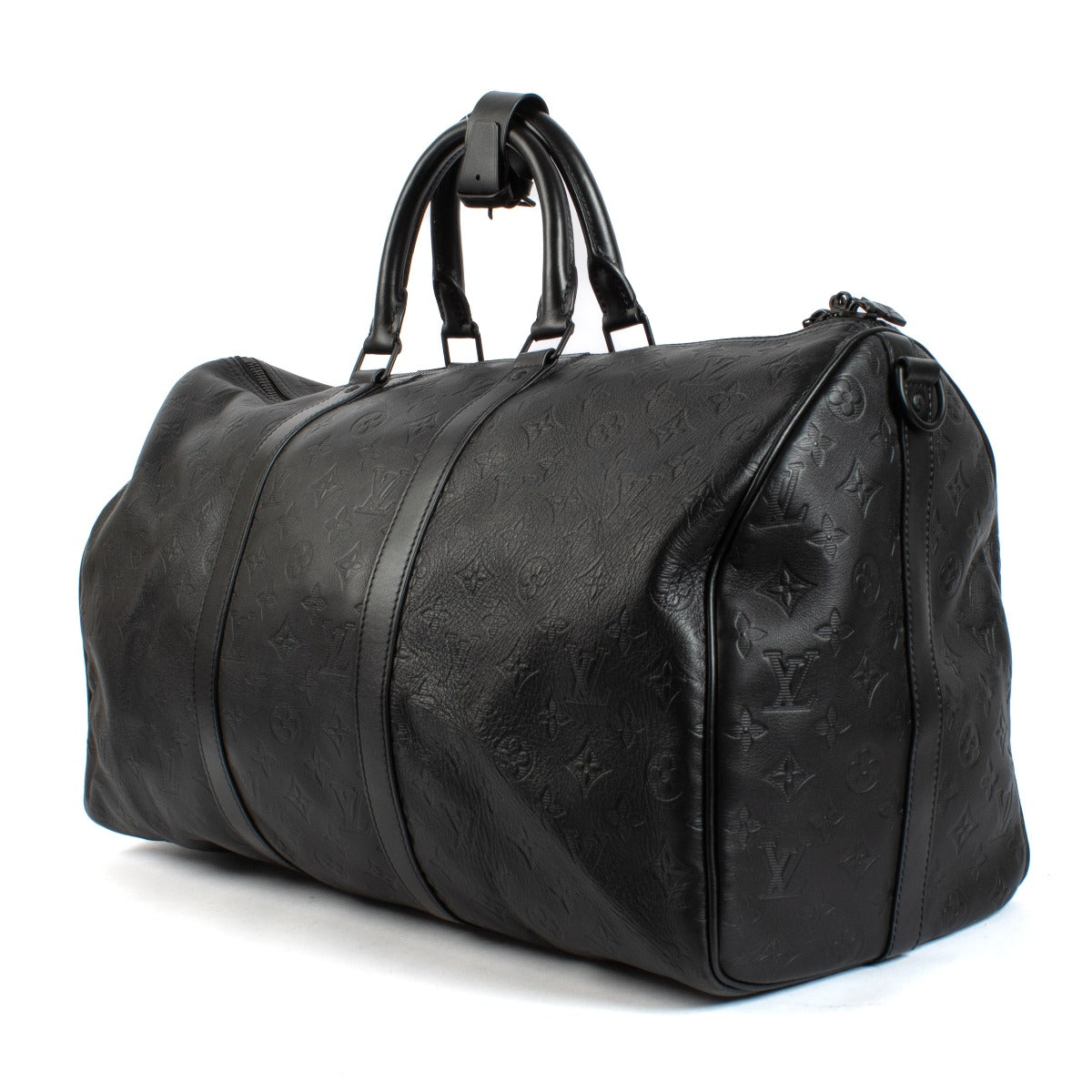Louis Vuitton Black Monogram Shadow Keepall Bandoulière 50