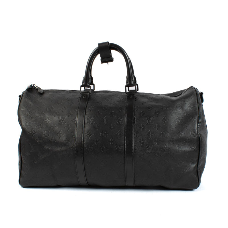 Louis Vuitton Black Monogram Shadow Keepall 50