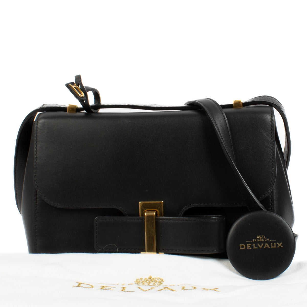 shop 100% authentic second hand Delvaux Black Simplissime City Mini Crossbody Bag on Labellov.com