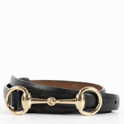 Authentic Preloved Gucci Black Horsebit Slim Belt - Size 85 on labellov.com