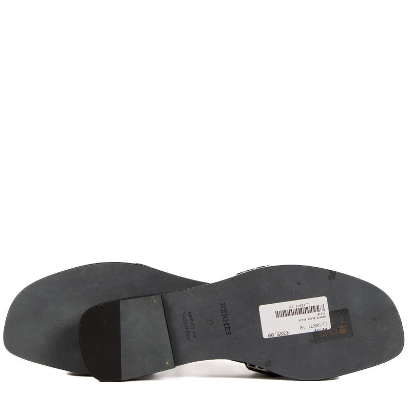 buy real authentic Hermès Black Oran Sandal safe online at Labellov.com or in Brussels, Knokke and Antwerp