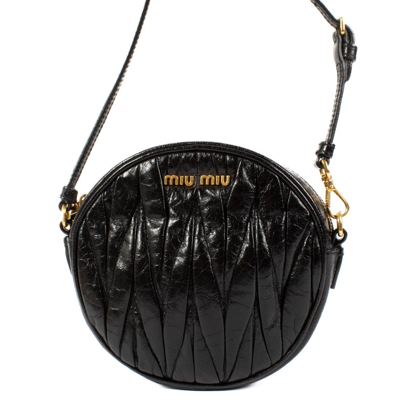 shop 100% authentic second hand Miu Miu Black Matelasse Round Bag on Labellov.com