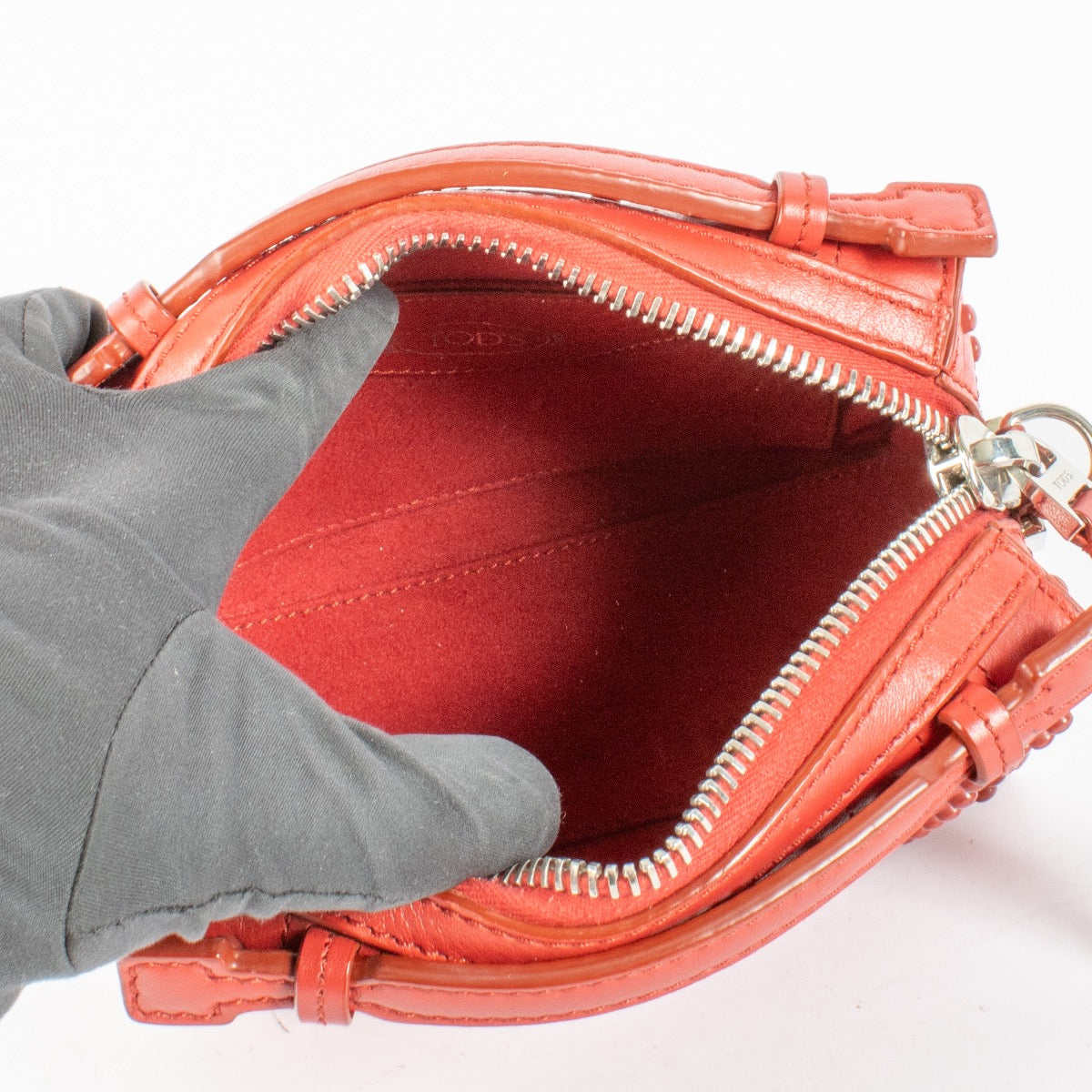Authentic Preloved Tod's Red Gommino Micro Bag on Labellov.com
