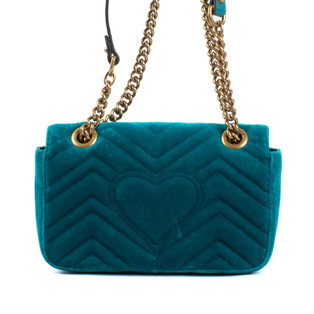 Shop safe online at Labellov in Antwerp and Knokke this 100% authentic second hand Gucci Blue Suede Mini Marmont Crossbody Bag