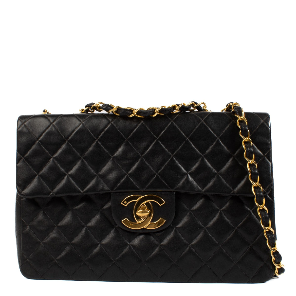 shop 100% authentic second hand Chanel Black Quilted Lambskin Vintage Large Classic Flap Bag on Labellov.com