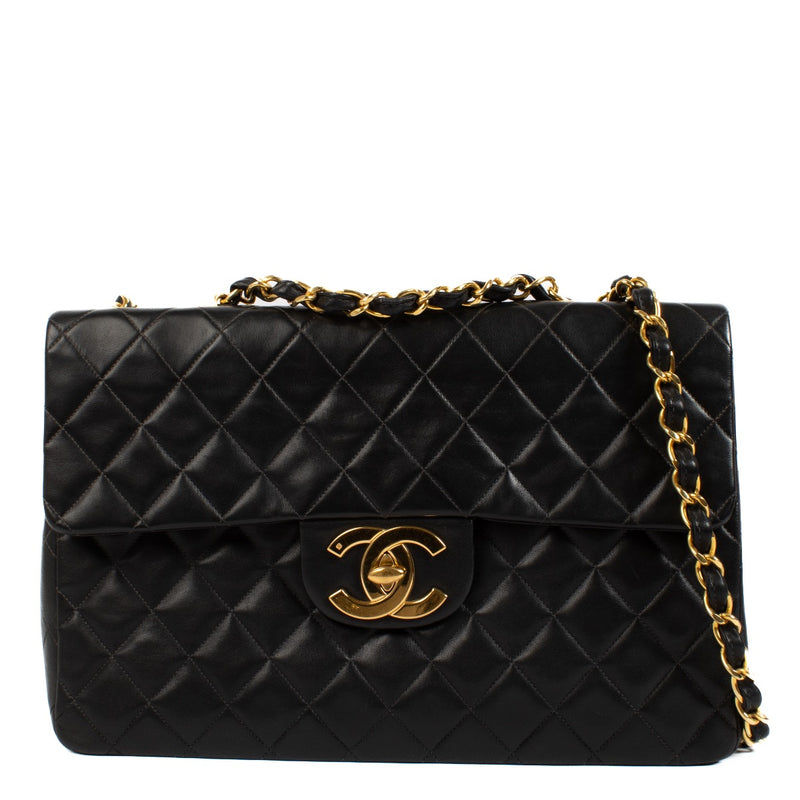 shop 100% authentic second hand Chanel Black Quilted Lambskin Vintage Large Classic Flap Bag on Labellov.com