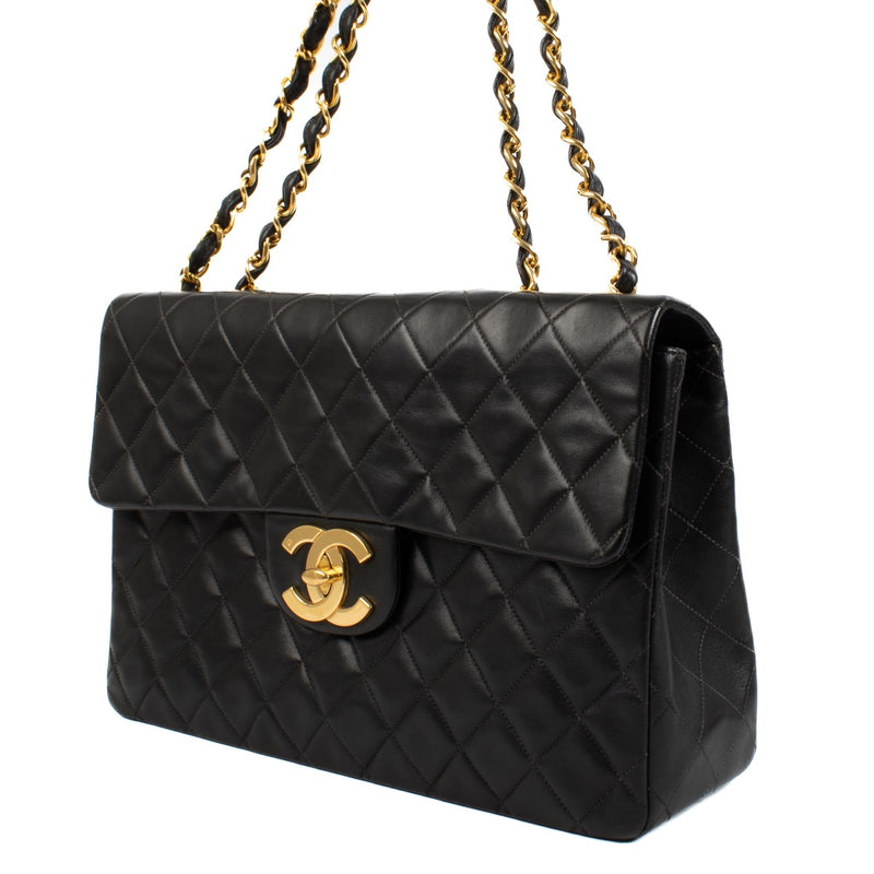 shop 100% authentic second hand Chanel Black Quilted Lambskin Vintage Large Classic Flap Bag on Labellov.com