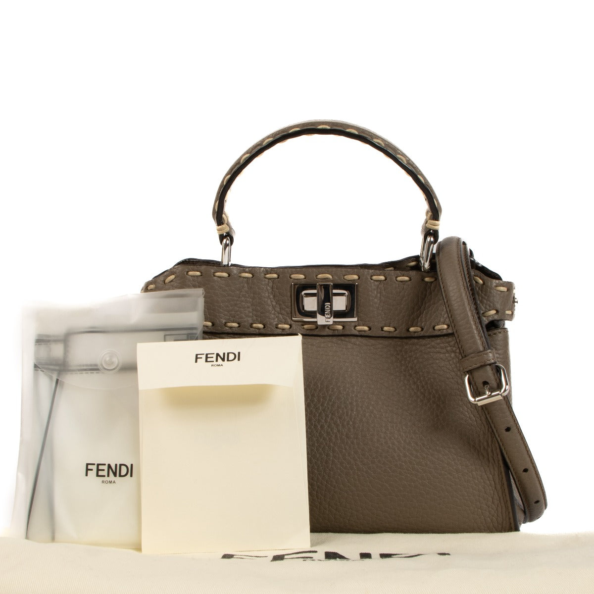Shop 100% authentic second-hand Fendi Leather Truffle Peekaboo Mini Top handle on Labellov.com