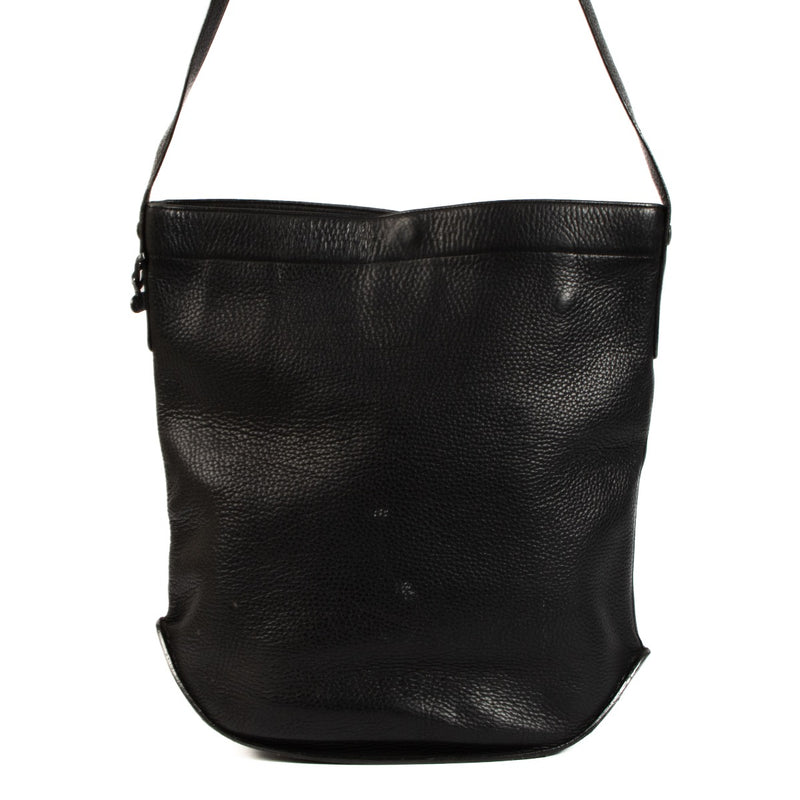 Delvaux Vintage Black Leather Pin Shoulder Bag