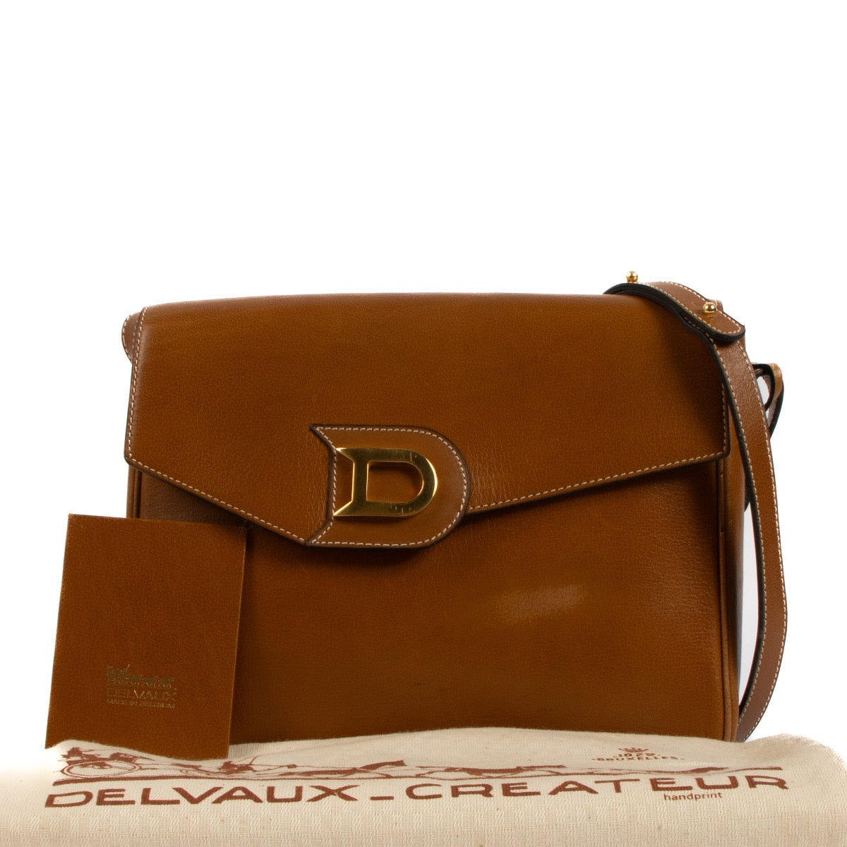 Shop 100% authentic second-hand Delvaux Cognac Grained Shoulder Bag on Labellov.com