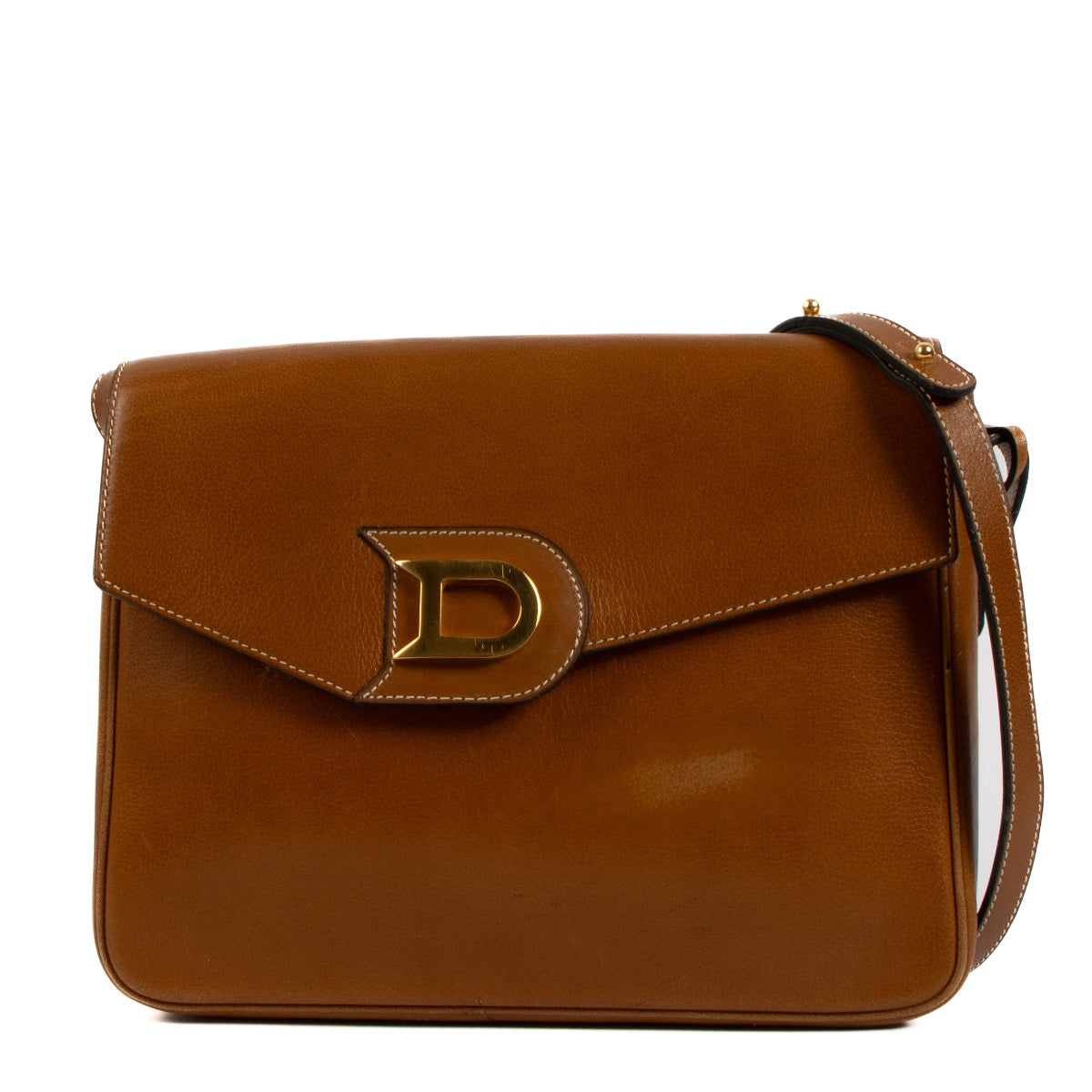 Shop 100% authentic second-hand Delvaux Cognac Grained Shoulder Bag on Labellov.com