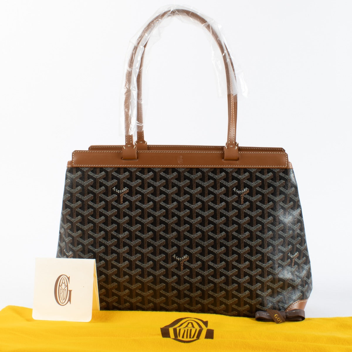 Goyard Bellechasse Shopper Tan and Black at Labellov.com