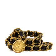 Buy real authentic Chanel Black Mat Gold Medallion Belt safe online at Labellov.com