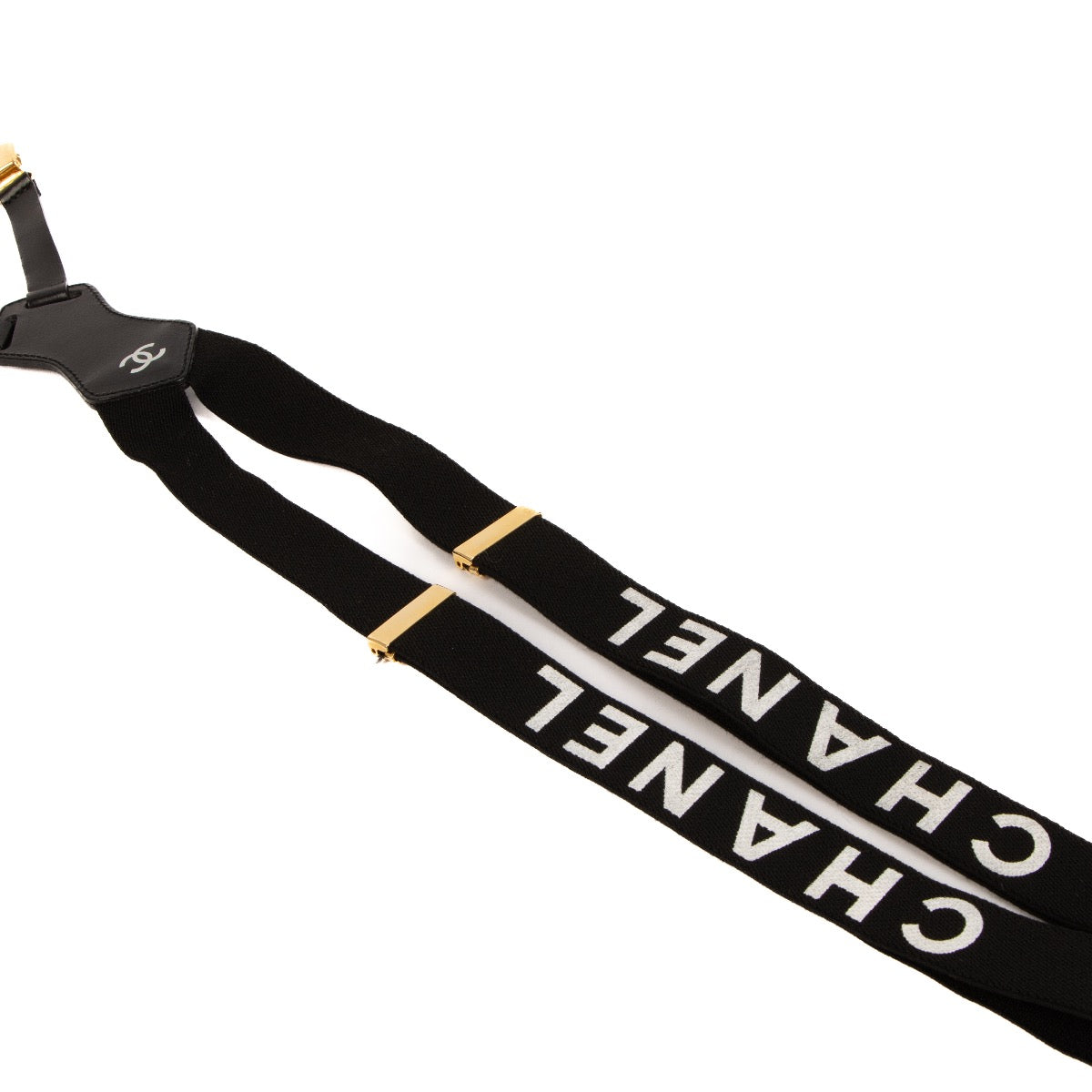 Buy real authentic Chanel Black Suspenders safe online at Labellov.com or in Knokke, Brussels and Antwerp