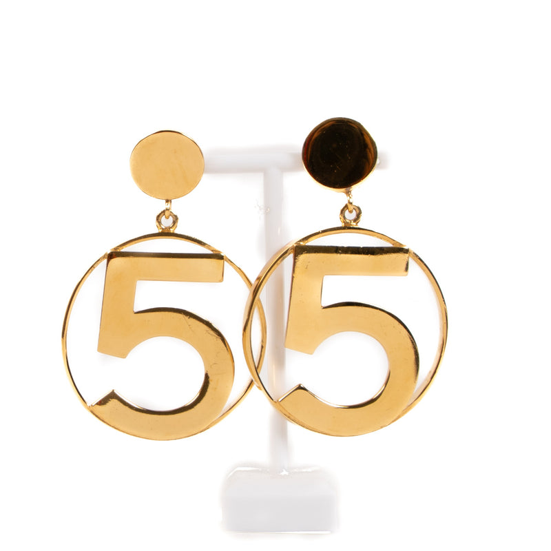 Chanel Gold 5 Clip-On Earrings