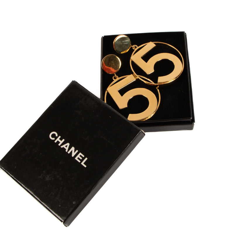Chanel Gold 5 Clip-On Earrings for the best price at Labellov secondhand luxury