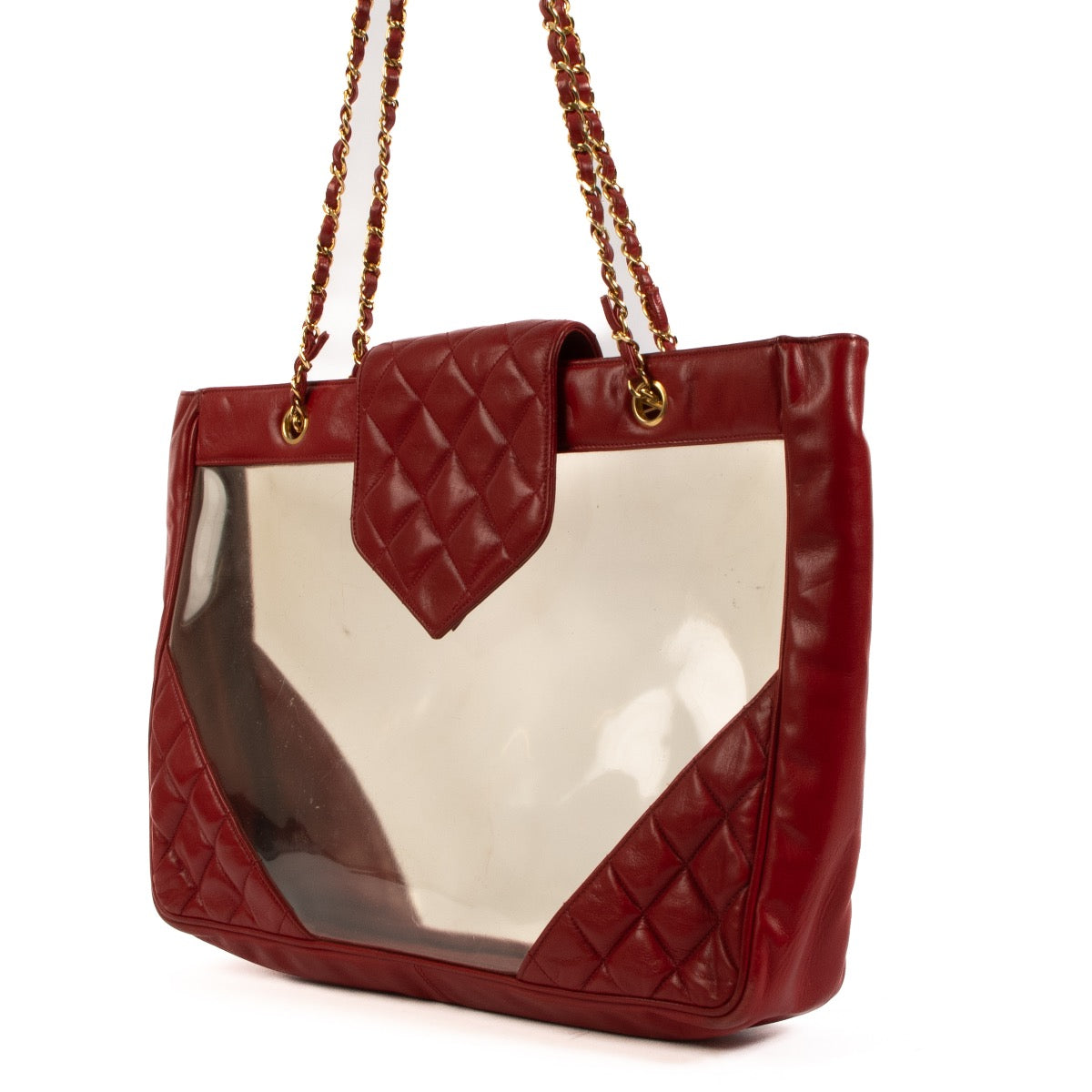Shop 100% authentic second-hand Chanel Red PVC Tote Bag on Labellov.com