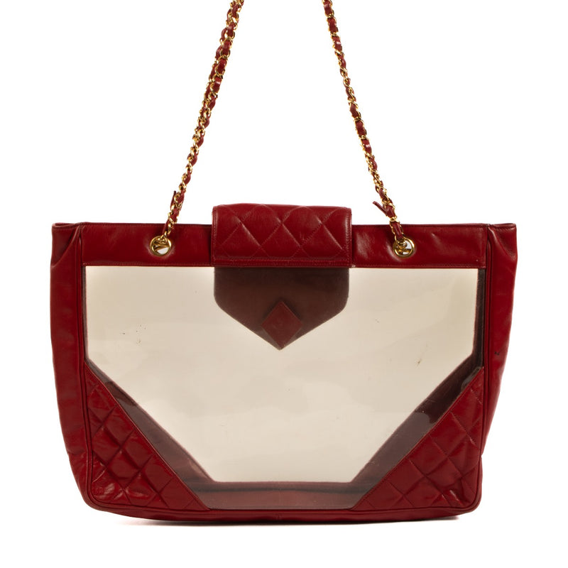 Shop 100% authentic second-hand Chanel Red PVC Tote Bag on Labellov.com