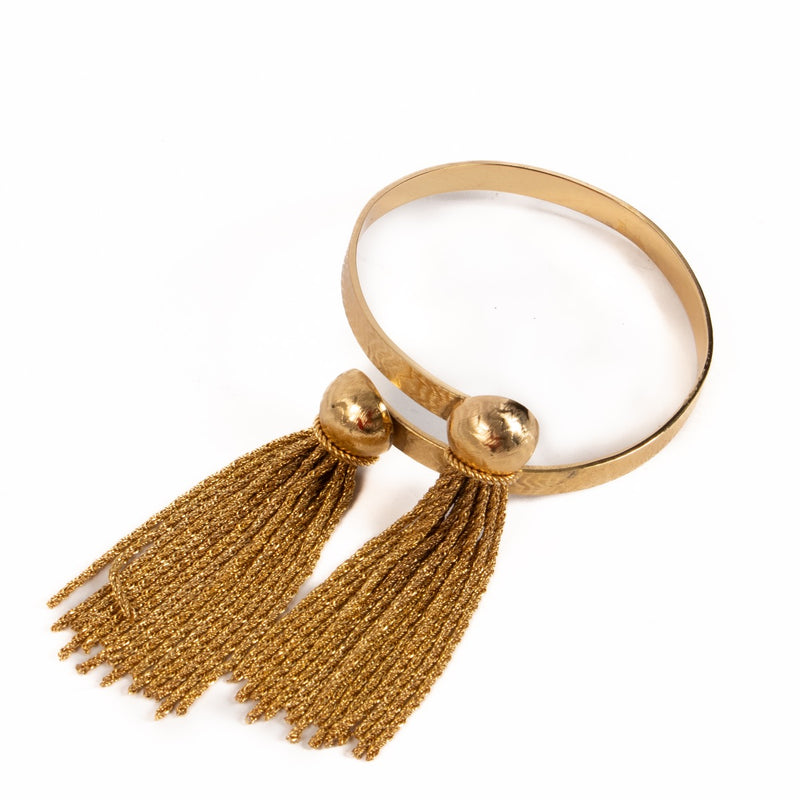 Buy real authentic Christian Dior Gold Vintage Tassel Bracelet safe online at Labellov.com or in Brussels, Knokke and Antwerp