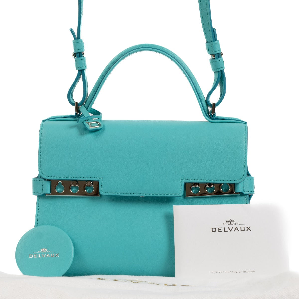 Delvaux Turquoise Calf Souple Tempête Mini