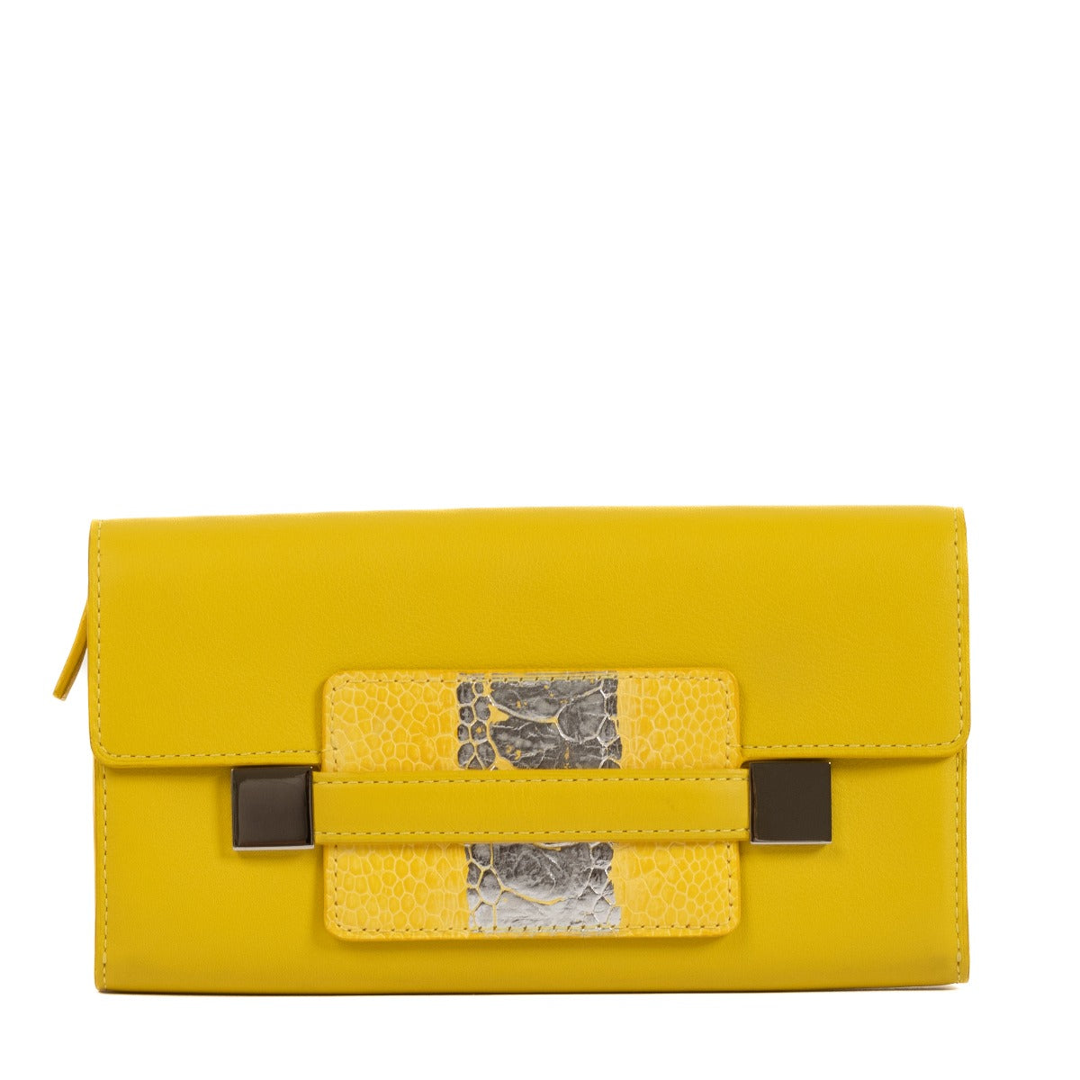 Delvaux Mimosa Polo/Ostrich Leg Leather Madame Wallet