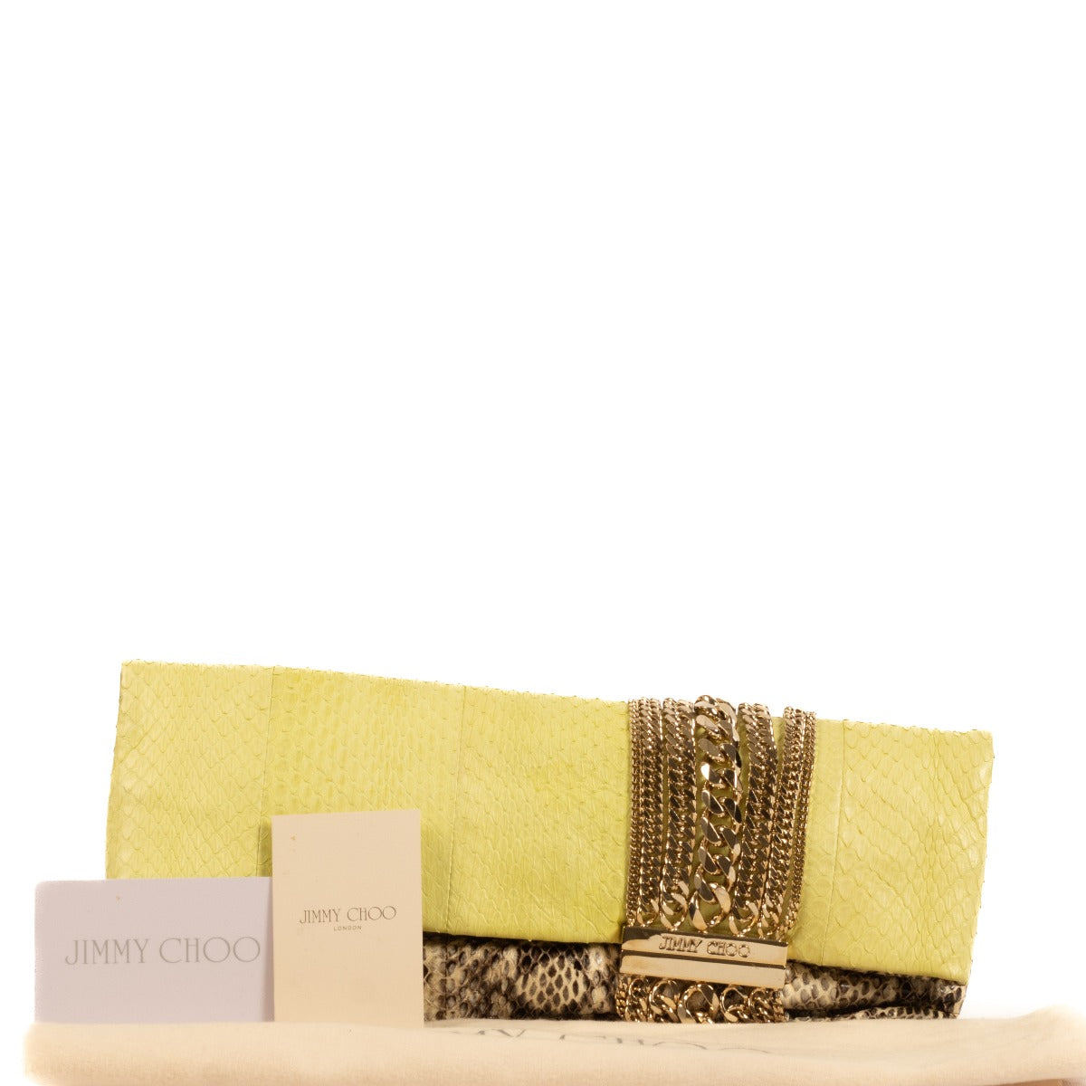 Jimmy Choo Snakeskin Chain Chandra Clutch