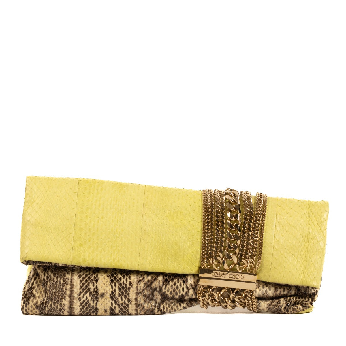 Jimmy Choo Snakeskin Chain Chandra Clutch