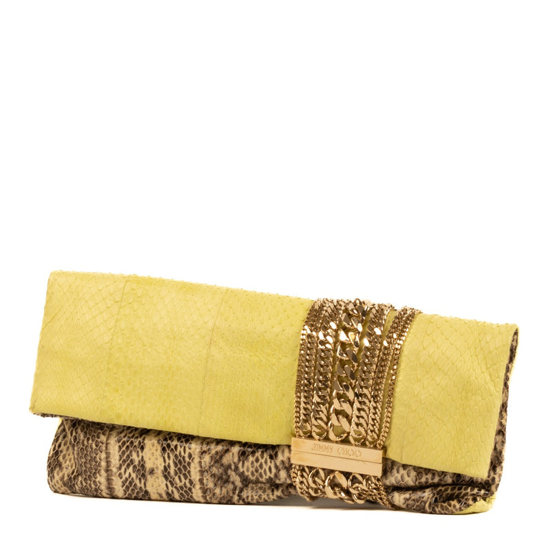 Jimmy Choo Snakeskin Chain Chandra Clutch