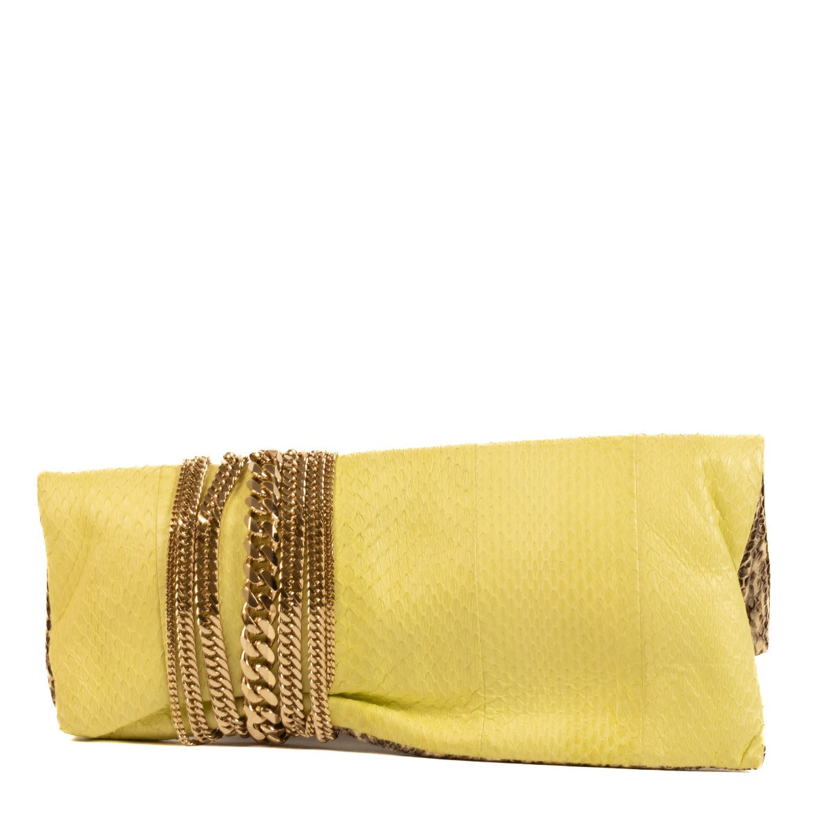 Jimmy Choo Snakeskin Chain Chandra Clutch