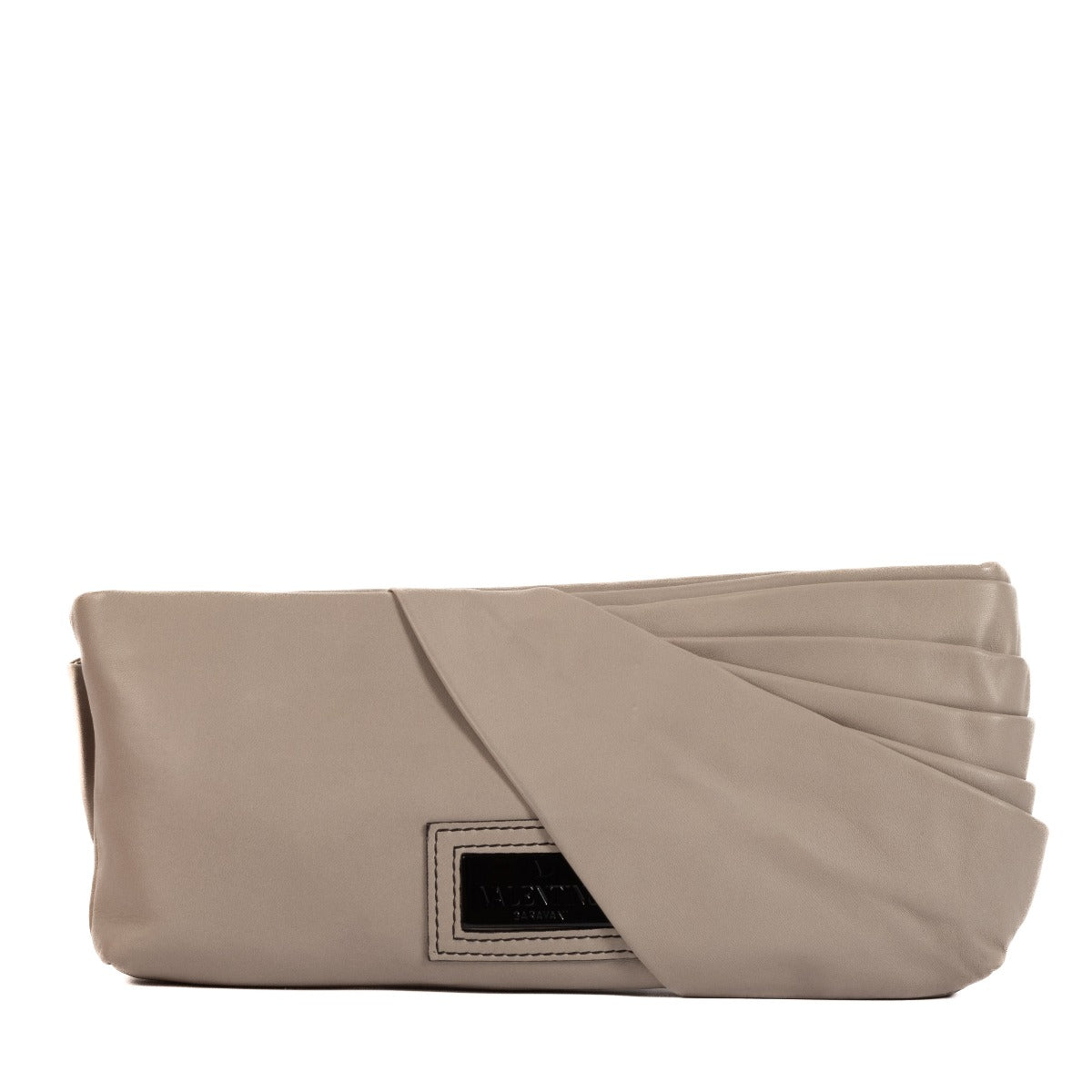 Valentino Garavani Taupe Nappa Lamswit Leren Strik Clutch