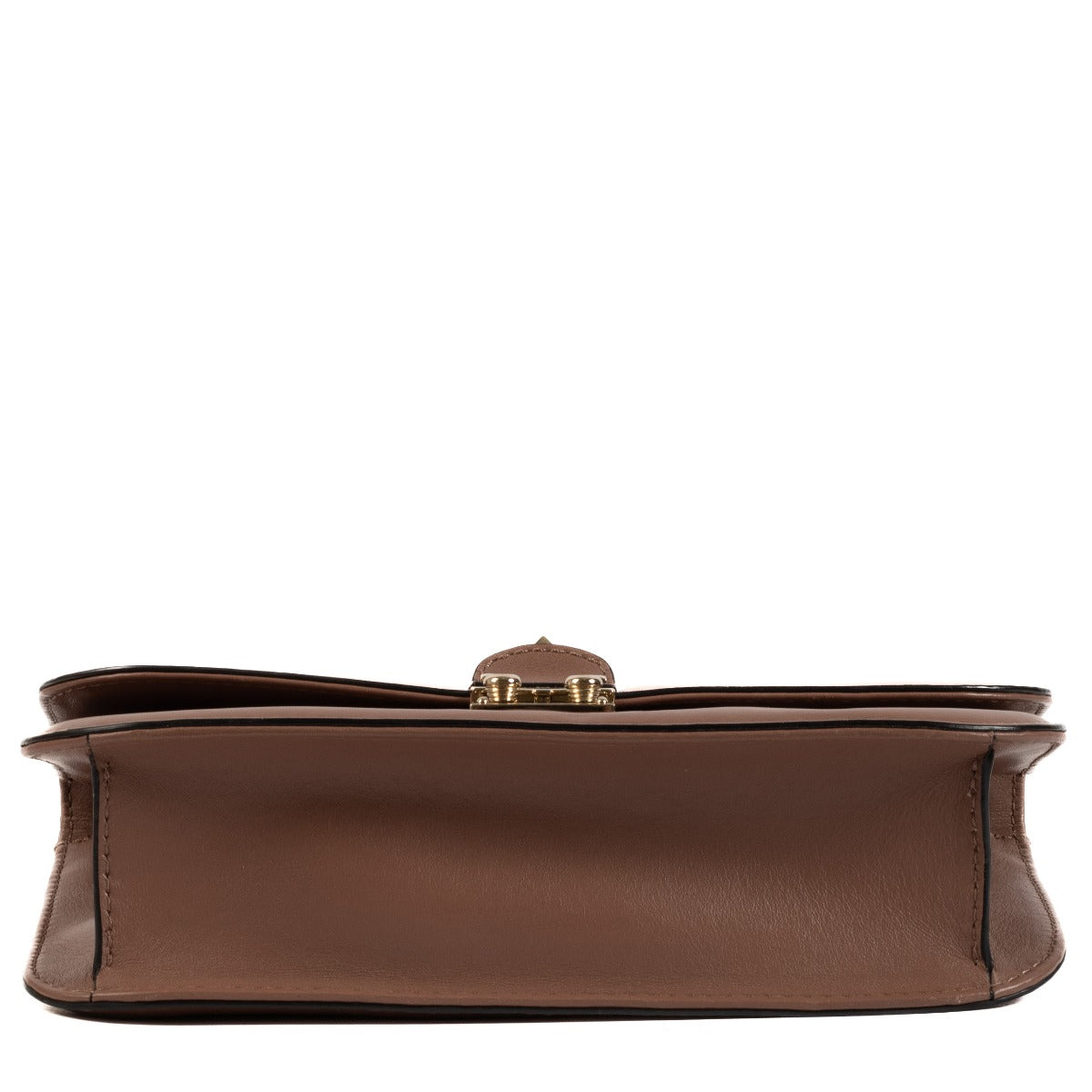 Valentino Garavani Bruin Leren Glam Lock Medium Crossbody Tas