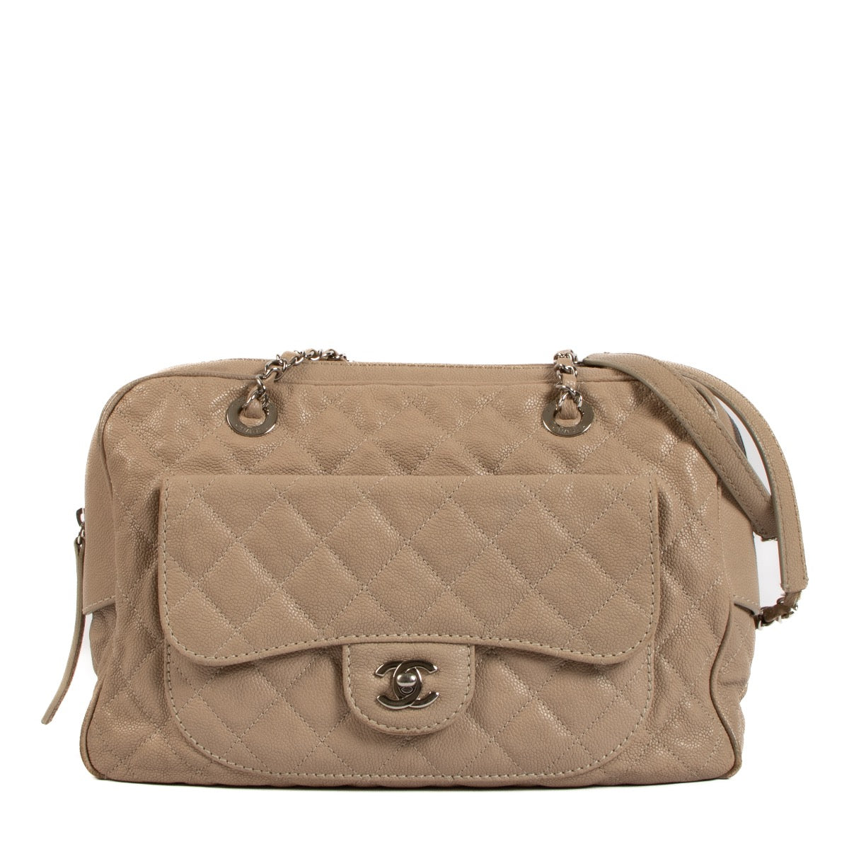 shop 100% authentic second hand Chanel Grey Caviar Front Pocket Camera Bag on Labellov.com