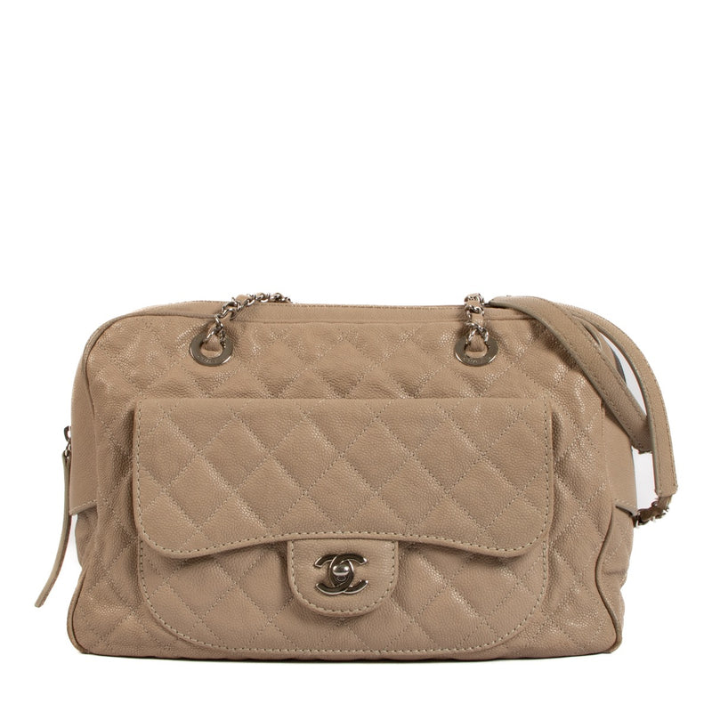 shop 100% authentic second hand Chanel Grey Caviar Front Pocket Camera Bag on Labellov.com